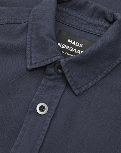 Mads Nørgaard - Dyed Canvas Skyler Skjorte - Parisian Night